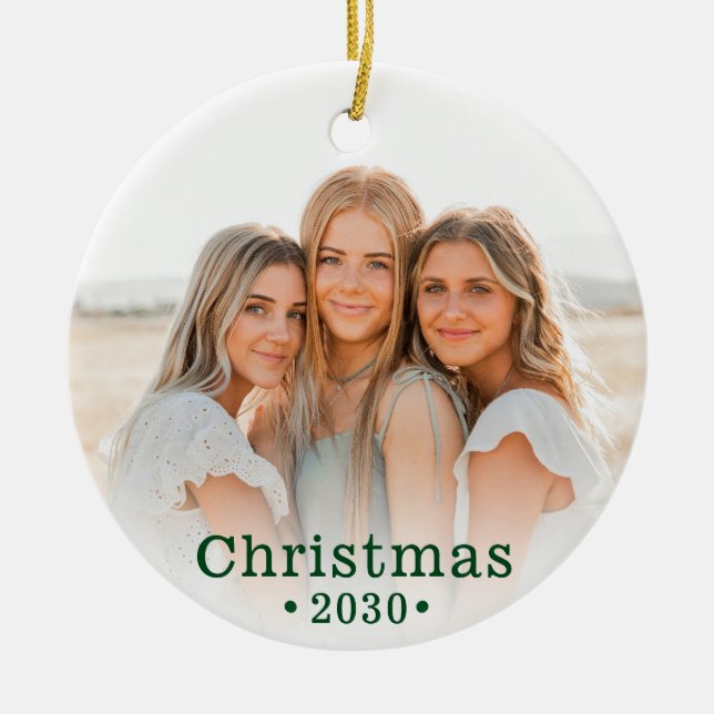 Holiday Modern Family Foto Keramik Ornament (Vorne)