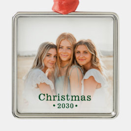 Holiday Modern Family Foto Metal Ornament Aus Metall