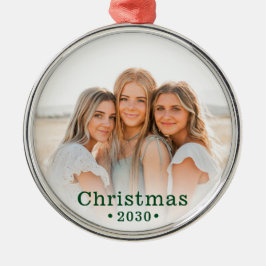 Holiday Modern Family Foto Metal Ornament Aus Metall