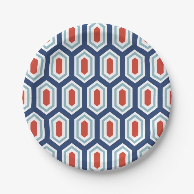 Holiday Modern Geometric Musterpapierplatte Pappteller (Vorderseite)