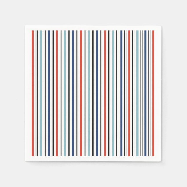 Holiday Modern Strips Paper Napkin Serviette (Vorderseite)