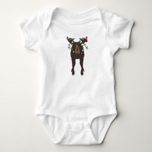 Holiday Moose Baby Bodysuit Strampler