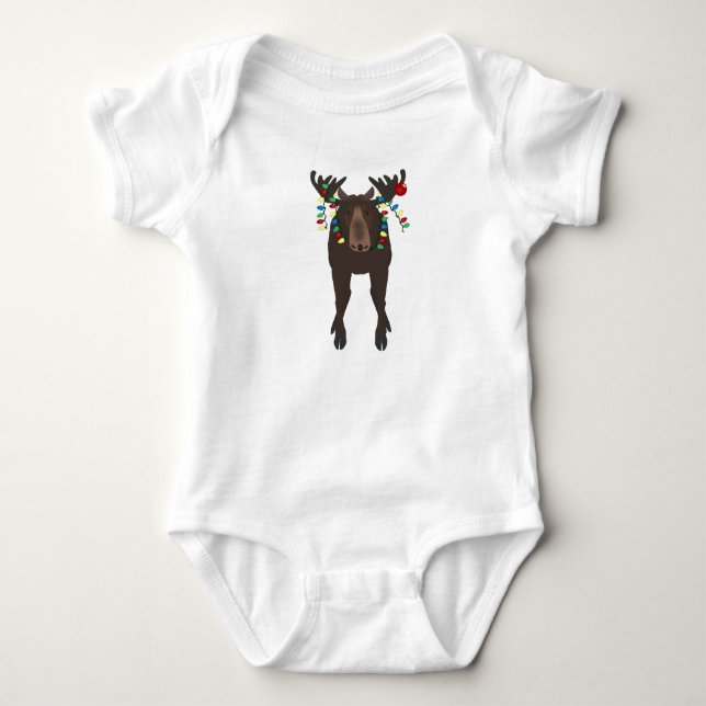 Holiday Moose Baby Bodysuit Strampler (Vorderseite)