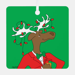 Holiday Moose Ornament Aus Metall
