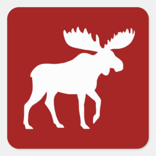 Holiday Moose Quadratischer Aufkleber