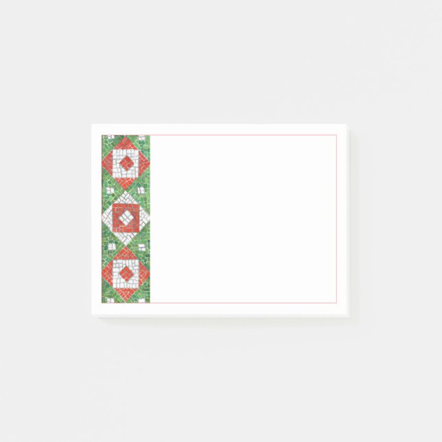 HOLIDAY MOSAIC 4x3 Post It Notepad Post-it Klebezettel (Vorderseite)