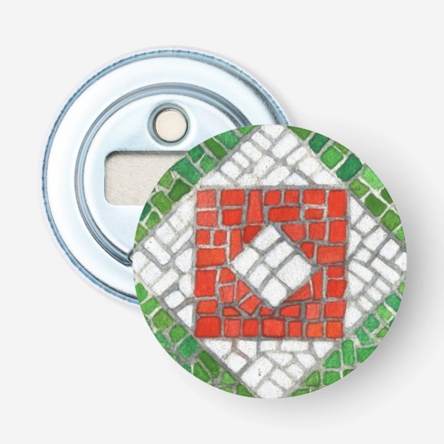 HOLIDAY MOSAIC Button Flaschenöffner (Vorderseite)