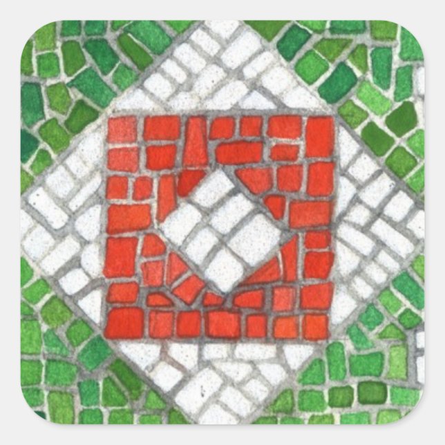 HOLIDAY MOSAIC Large Square Stickers (Vorderseite)