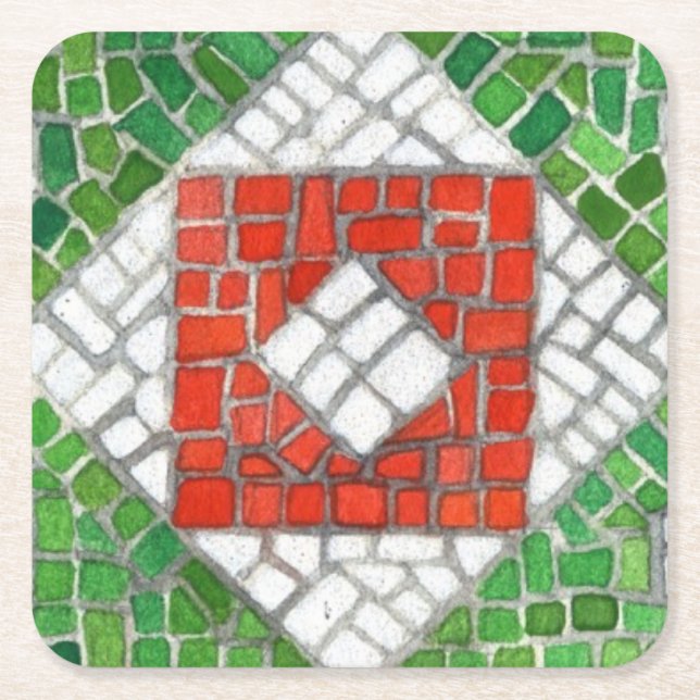 HOLIDAY MOSAIC Square Paper Untersetzer (Vorderseite)