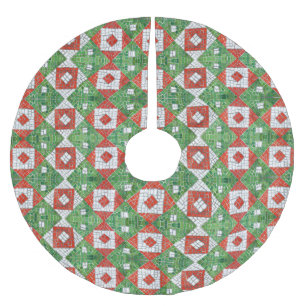 HOLIDAY MOSAIC Tree Skirt Polyester Weihnachtsbaumdecke