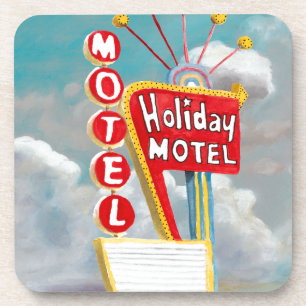 Holiday Motel Sign Getränkeuntersetzer