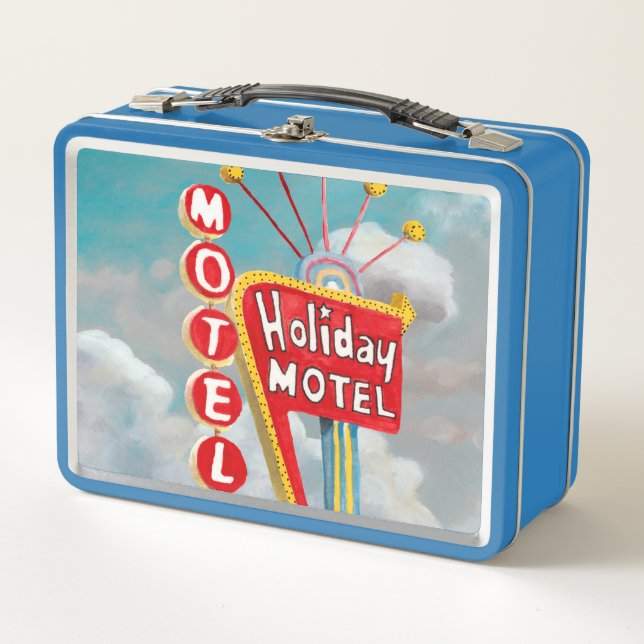 Holiday Motel Sign Metall Brotdose (Vorderseite)