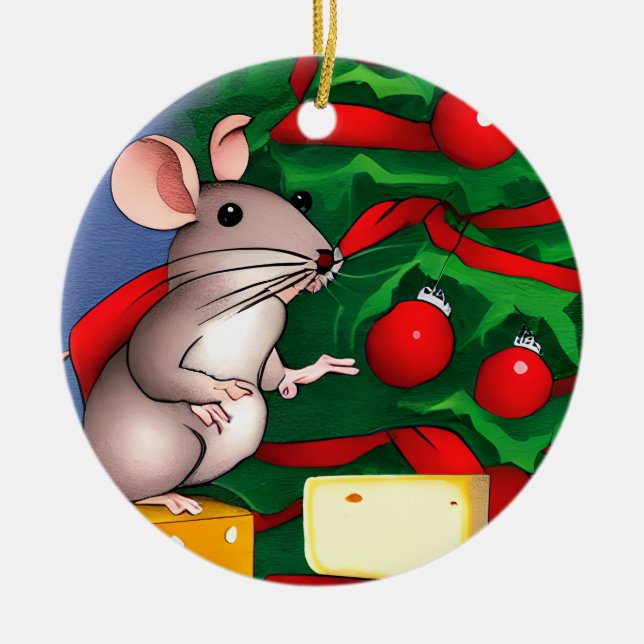 Holiday Mouse Keramik Ornament (Vorne)