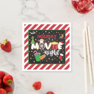 Holiday Movie Night Napkin Serviette