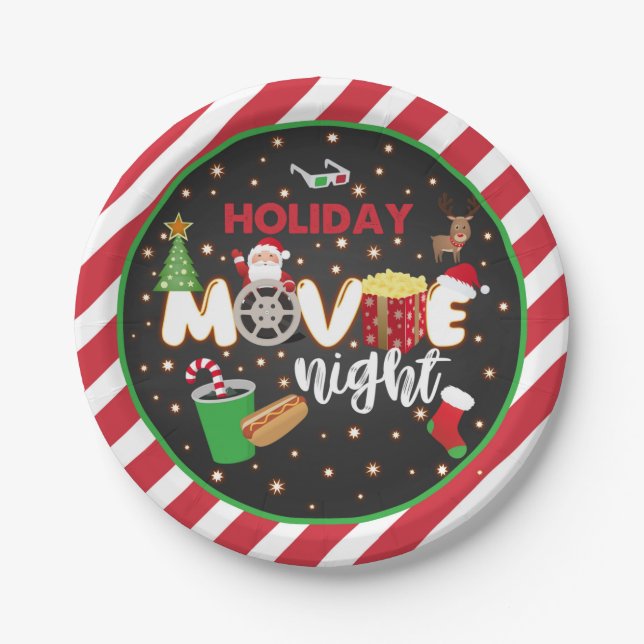 Holiday Movie Night Plate Pappteller (Vorderseite)