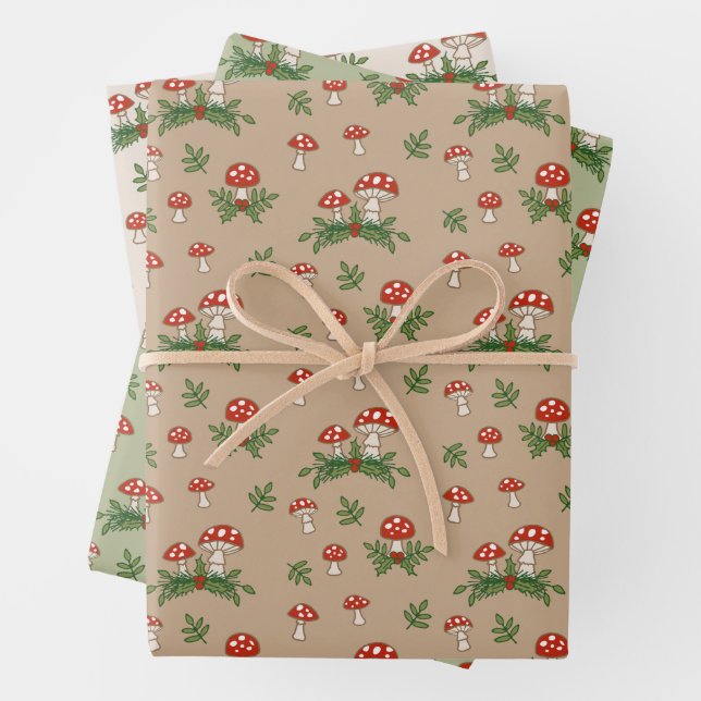 Holiday Mushrooms Geschenkpapier Set (Beispiel)
