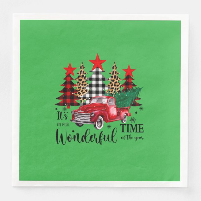 Holiday Napkins Design "Wonderful Time" Serviette (Vorderseite)