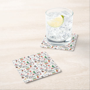 Holiday Napkins - Festliche Weihnachts-Redewendung Rechteckiger Pappuntersetzer