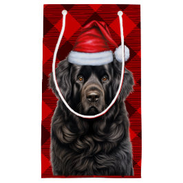 Holiday Newfundland Dog Fun Red Kariert Weihnachte Kleine Geschenktüte