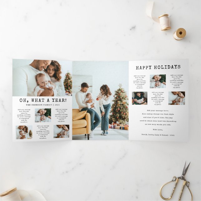 Holiday Newsletter Trifold-Karte Dreifach Gefaltete Einladung (Innenseite)