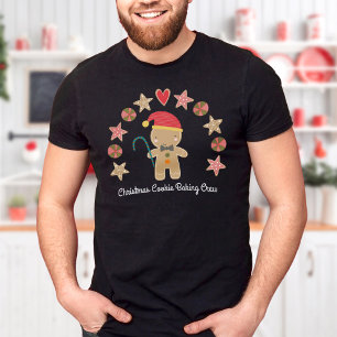 Holiday Niedlich Gingerbrot Boy Cookie Backen Crew T-Shirt