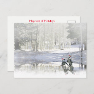 Holiday Niedlich Penguins Skaten Postkarte