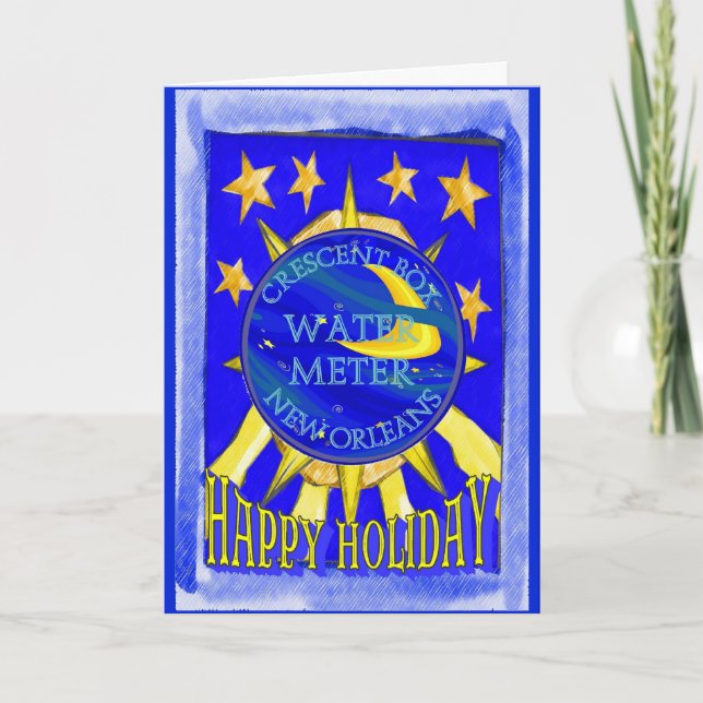 Holiday NOLA Wasserzähler Feiertagskarte (Vorderseite)