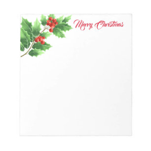 Holiday Notepad-Holly Notizblock