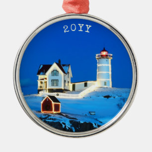 Holiday Nubble Lighthouse Metal Ornament Aus Metall
