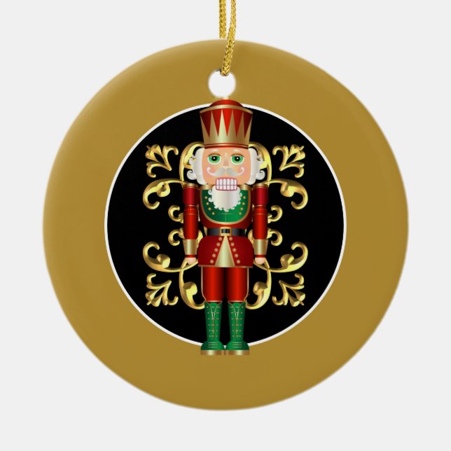 Holiday Nutcracker Keramik Ornament (Vorne)