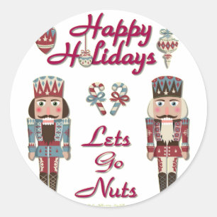 Holiday Nutcracker Lets Go Nuts Runder Aufkleber