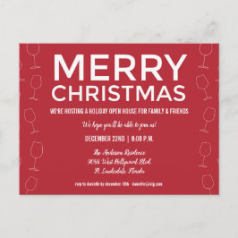 Holiday Open House Weihnachten Roter Party laden Postkarte