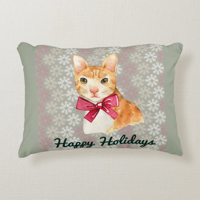 Holiday Orange Tabby Dekokissen (Vorderseite)