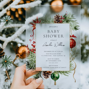 Holiday Ornament Akrylic Baby Dusche Einladung
