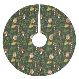 Holiday ornaments Dark Green Tree Skirt Polyester Weihnachtsbaumdecke