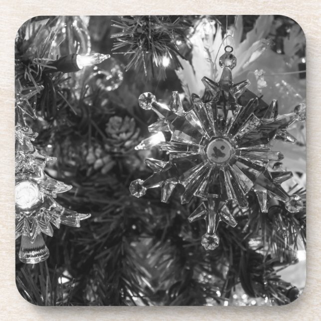 Holiday Ornaments Graustufen Untersetzer (Vorderseite)