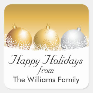 Holiday Ornaments Personalisiert Quadratischer Aufkleber