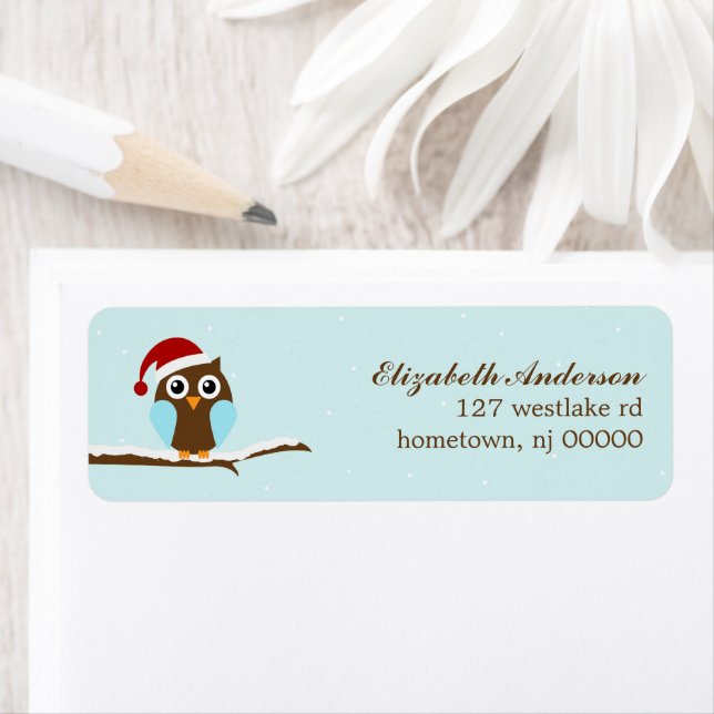 Holiday Owl Address Labels (Insitu)