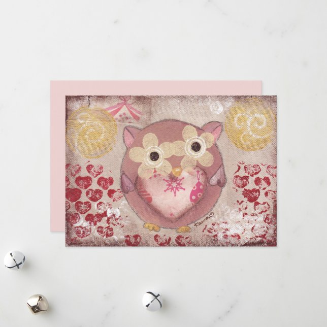 Holiday Owl Feiertagskarte (Vorderseite/Rückseite Beispiel)