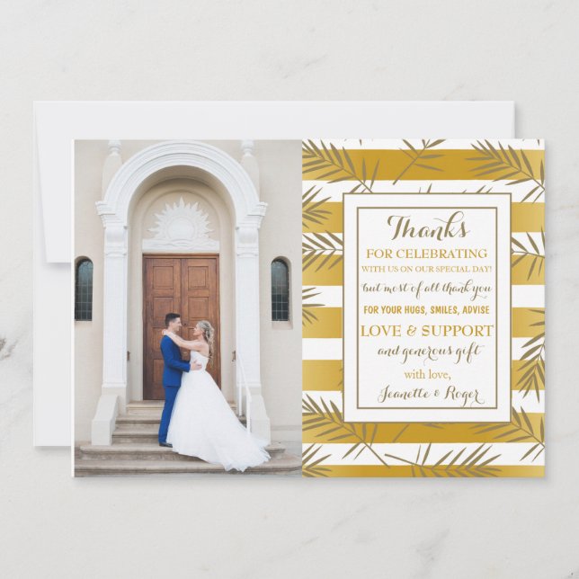 Holiday Palms Foto Danke Karte (Vorderseite)