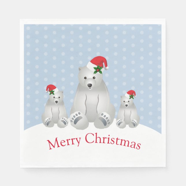 Holiday Paper Napkins Polar Bears Serviette (Vorderseite)