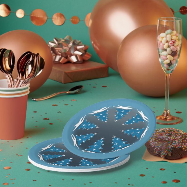 Holiday Paper Tellers Festive Blue Party Teller (Multi)