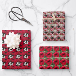 Holiday Paperwhites und Amaryllis Blumenmuster Geschenkpapier Set