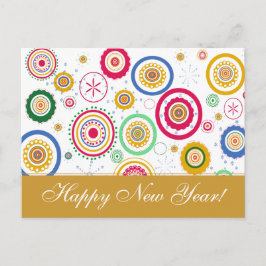 Holiday Party Colorful Funky Circles Feiertagspostkarte
