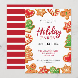 Holiday Party Gingerbrot Cookie Einladung