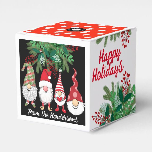 Holiday Party Gnome Gevor Box & Keepake Ornament Geschenkschachtel (Vorderseite)