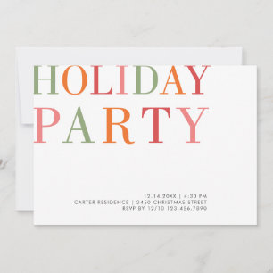 Holiday Party Minimalistisch Moderne Typografie Fa Einladung