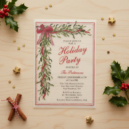 Holiday Party Mistletoe Bow Modern Christmas Party