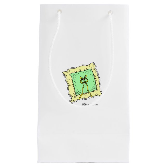 Holiday Party Ring Träger Kissen Weißes Geschenkta Kleine Geschenktüte (Vorderseite)