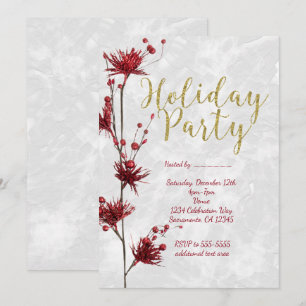 Holiday Party Rote Flora Berry Einladung